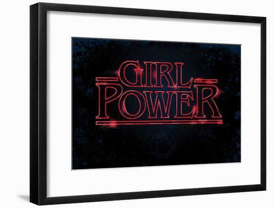 Girl Power (Horizontal Neon Glow)-null-Framed Poster