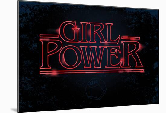 Girl Power (Horizontal Neon Glow)-null-Mounted Poster
