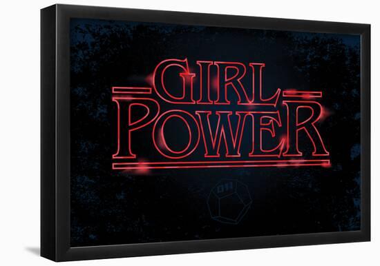 Girl Power (Horizontal Neon Glow)-null-Framed Poster