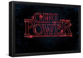 Girl Power (Horizontal Neon Glow)-null-Framed Poster