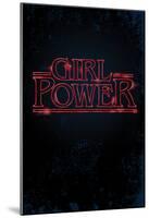 Girl Power (Vertical Neon Glow)-null-Mounted Poster