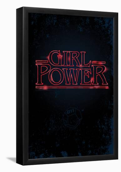 Girl Power (Vertical Neon Glow)-null-Framed Poster