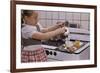 Girl Preparing Breakfast in Kitchen-William P. Gottlieb-Framed Photographic Print