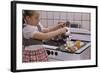 Girl Preparing Breakfast in Kitchen-William P. Gottlieb-Framed Photographic Print