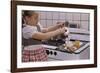 Girl Preparing Breakfast in Kitchen-William P. Gottlieb-Framed Photographic Print