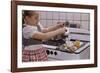 Girl Preparing Breakfast in Kitchen-William P. Gottlieb-Framed Photographic Print