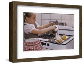 Girl Preparing Breakfast in Kitchen-William P. Gottlieb-Framed Photographic Print