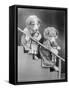 Girl Puppies and Dolls-null-Framed Stretched Canvas