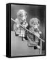Girl Puppies and Dolls-null-Framed Stretched Canvas