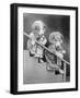 Girl Puppies and Dolls-null-Framed Photographic Print