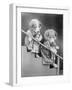 Girl Puppies and Dolls-null-Framed Photographic Print