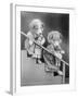 Girl Puppies and Dolls-null-Framed Photographic Print