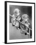 Girl Puppies and Dolls-null-Framed Photographic Print