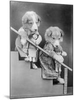 Girl Puppies and Dolls-null-Mounted Photographic Print