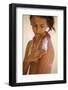 Girl putting on sunblock-Godong-Framed Photographic Print