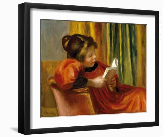 Girl Reading, 1890-Pierre-Auguste Renoir-Framed Premium Giclee Print