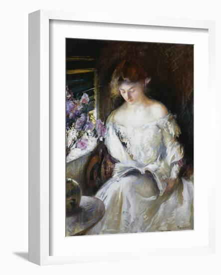 Girl Reading, 1902-Edmund Charles Tarbell-Framed Giclee Print