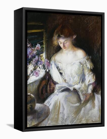 Girl Reading, 1902-Edmund Charles Tarbell-Framed Stretched Canvas