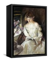 Girl Reading, 1902-Edmund Charles Tarbell-Framed Stretched Canvas