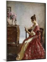 Girl Reading, 1916 (Oil on Canvas)-Richard Jack-Mounted Giclee Print