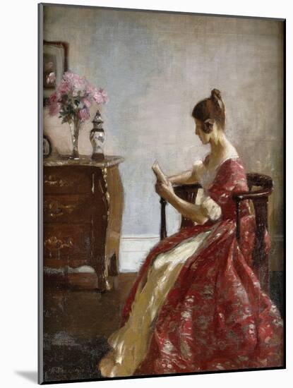 Girl Reading, 1916 (Oil on Canvas)-Richard Jack-Mounted Giclee Print