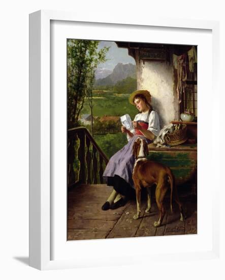 Girl Reading a Letter, 1891-Theodore Gerard-Framed Giclee Print