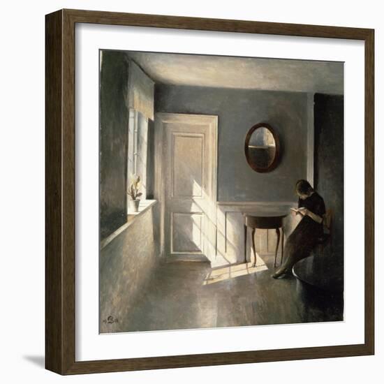 Girl Reading a Letter in an Interior, 1908-Peter Vilhelm Ilsted-Framed Giclee Print