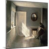 Girl Reading a Letter in an Interior, 1908-Peter Vilhelm Ilsted-Mounted Giclee Print