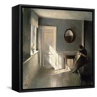 Girl Reading a Letter in an Interior, 1908-Peter Vilhelm Ilsted-Framed Stretched Canvas