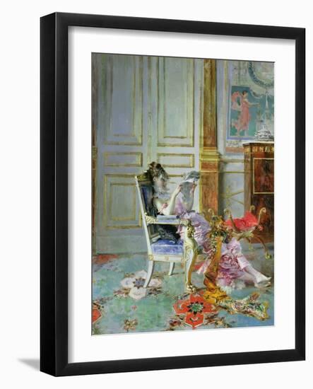 Girl Reading in a Salon, 1876-Giovanni Boldini-Framed Giclee Print