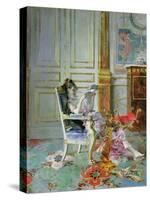 Girl Reading in a Salon, 1876-Giovanni Boldini-Stretched Canvas