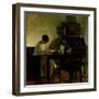 Girl Reading in an Interior-Carl Holsoe-Framed Giclee Print