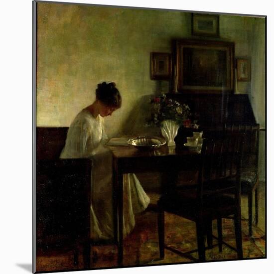 Girl Reading in an Interior-Carl Holsoe-Mounted Giclee Print