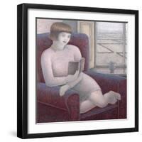 Girl Reading in Armchair-Ruth Addinall-Framed Giclee Print