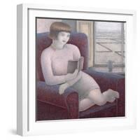 Girl Reading in Armchair-Ruth Addinall-Framed Giclee Print