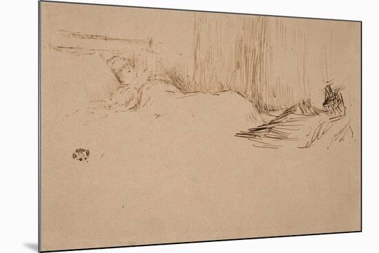 Girl Reading in Bed, C.1882-James Abbott McNeill Whistler-Mounted Giclee Print