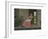 Girl Reading on a Stone Porch-Winslow Homer-Framed Premium Giclee Print