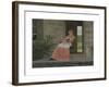 Girl Reading on a Stone Porch-Winslow Homer-Framed Premium Giclee Print