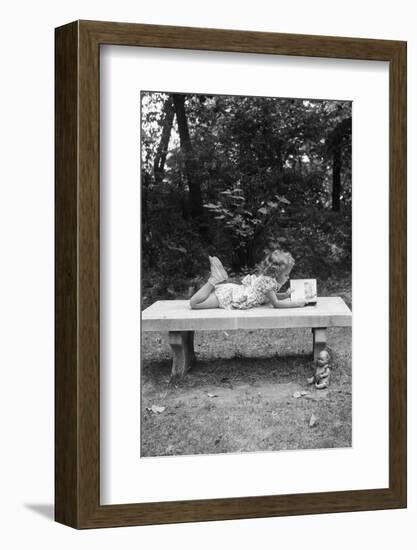 Girl Reading on Bench-Philip Gendreau-Framed Photographic Print