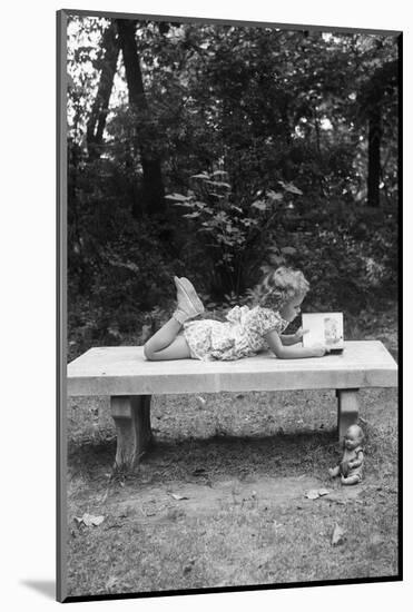 Girl Reading on Bench-Philip Gendreau-Mounted Photographic Print