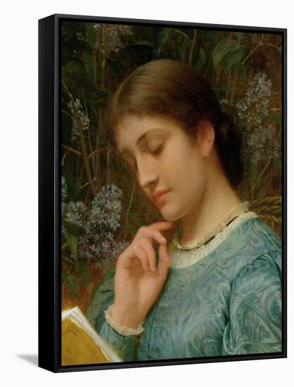 Girl Reading (Possibly Kate Dickens)-Charles Edward Perugini-Framed Stretched Canvas