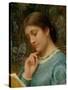 Girl Reading (Possibly Kate Dickens)-Charles Edward Perugini-Stretched Canvas