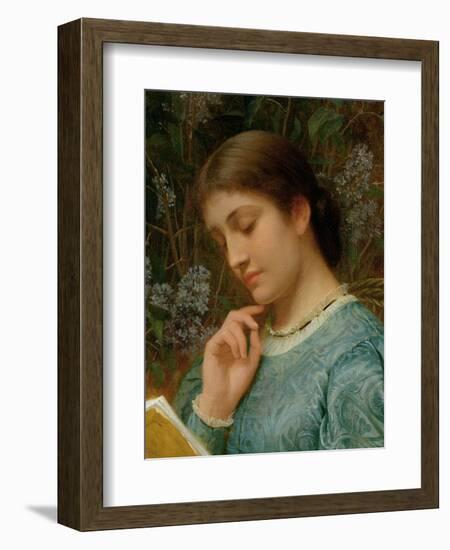 Girl Reading (Possibly Kate Dickens)-Charles Edward Perugini-Framed Giclee Print