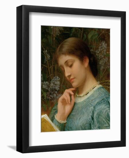 Girl Reading (Possibly Kate Dickens)-Charles Edward Perugini-Framed Giclee Print