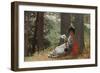 Girl Reading under an Oak Tree, 1879-Winslow Homer-Framed Giclee Print