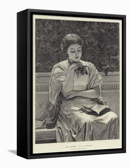 Girl Reading-Charles Edward Perugini-Framed Stretched Canvas