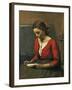 Girl Reading-Jean-Baptiste-Camille Corot-Framed Giclee Print