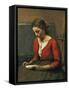 Girl Reading-Jean-Baptiste-Camille Corot-Framed Stretched Canvas