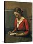 Girl Reading-Jean-Baptiste-Camille Corot-Stretched Canvas