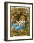 Girl Reads Among Flowers-null-Framed Art Print